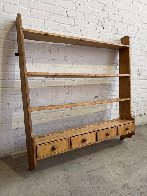An Antique Pine English Bakery Plate Rack c. 1900