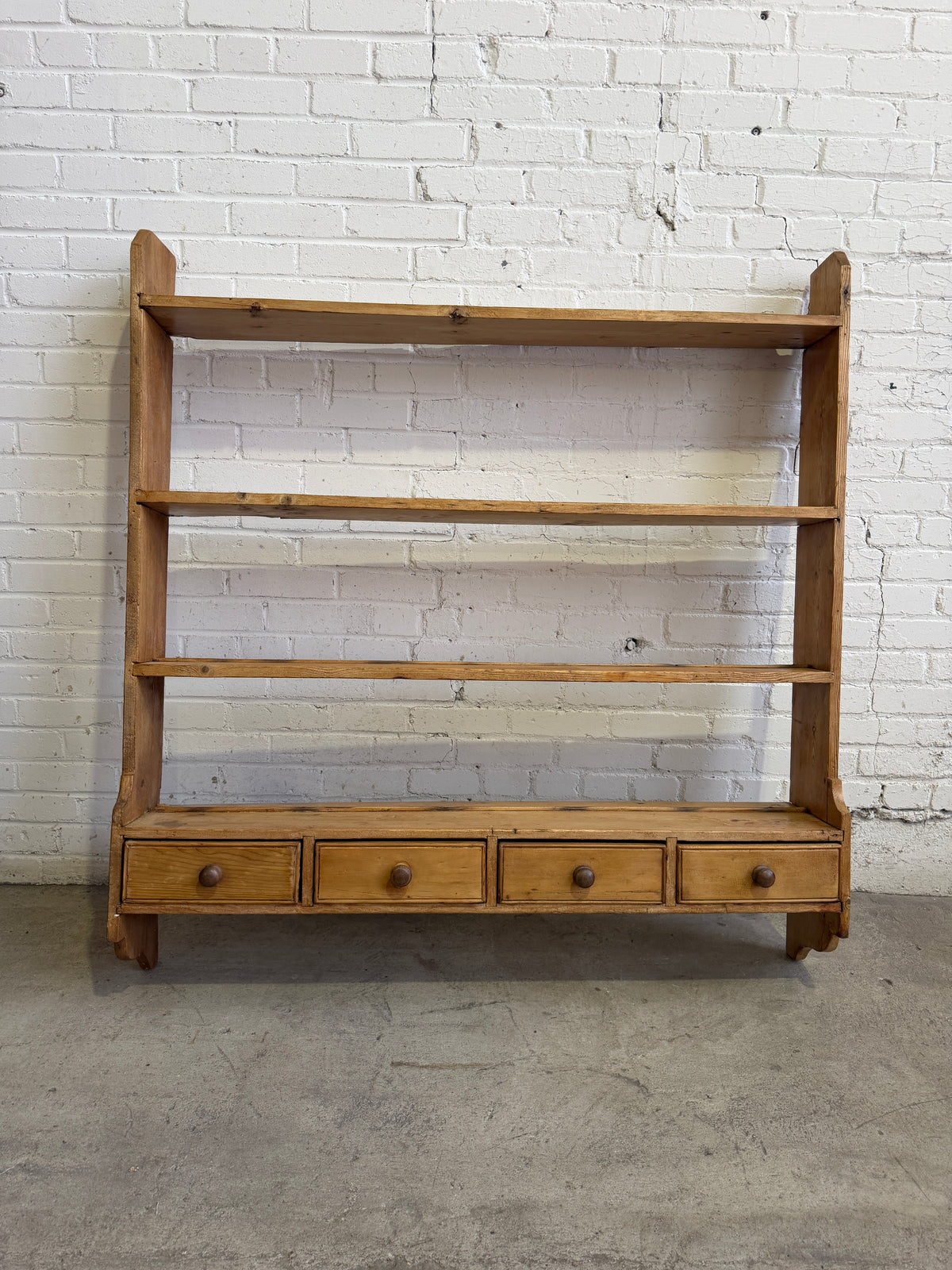 An Antique Pine English Bakery Plate Rack c. 1900