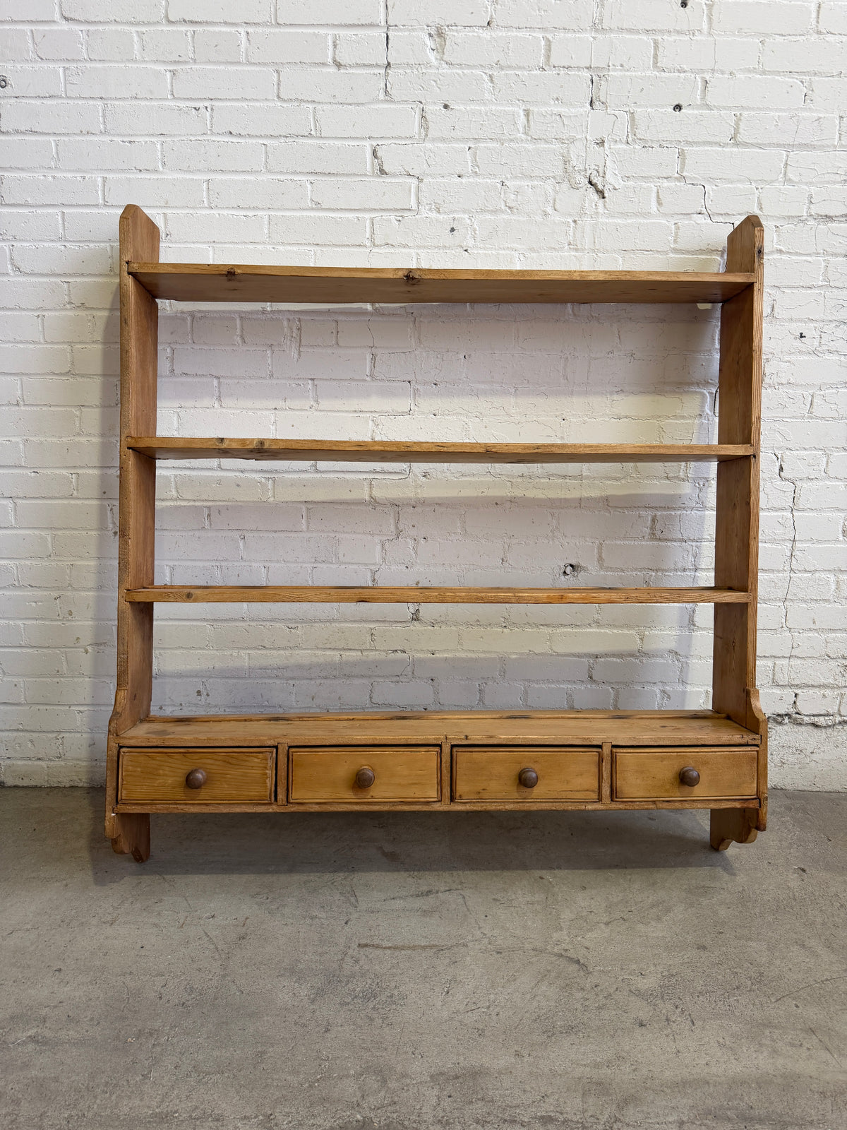 An Antique Pine English Bakery Plate Rack c. 1900
