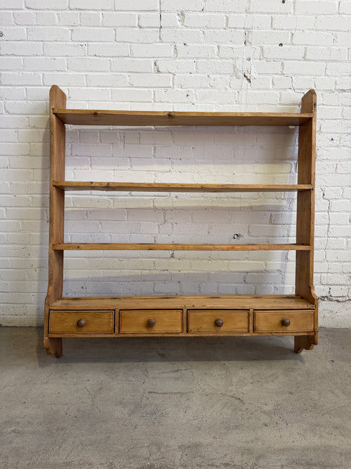 An Antique Pine English Bakery Plate Rack c. 1900