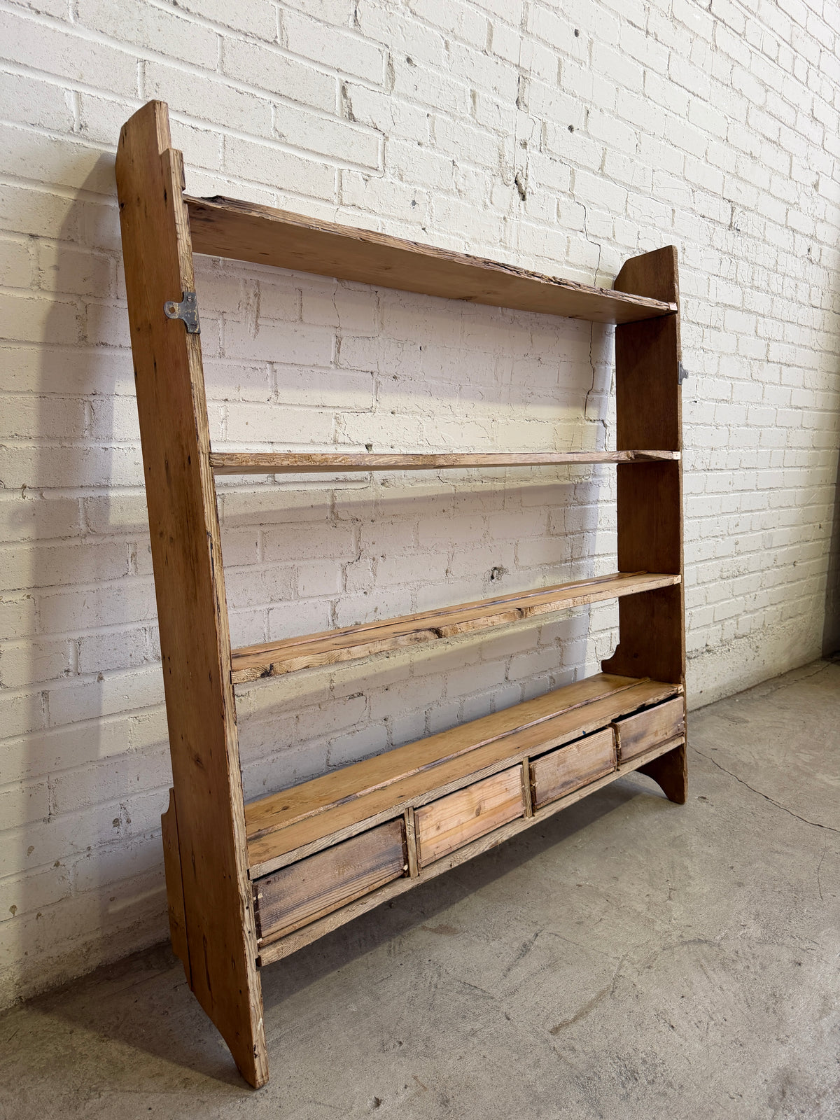 An Antique Pine English Bakery Plate Rack c. 1900
