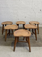 A Set of Six English Saddle Stools, c. 1940