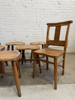 A Set of Six English Saddle Stools, c. 1940
