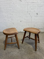 A Set of Six English Saddle Stools, c. 1940