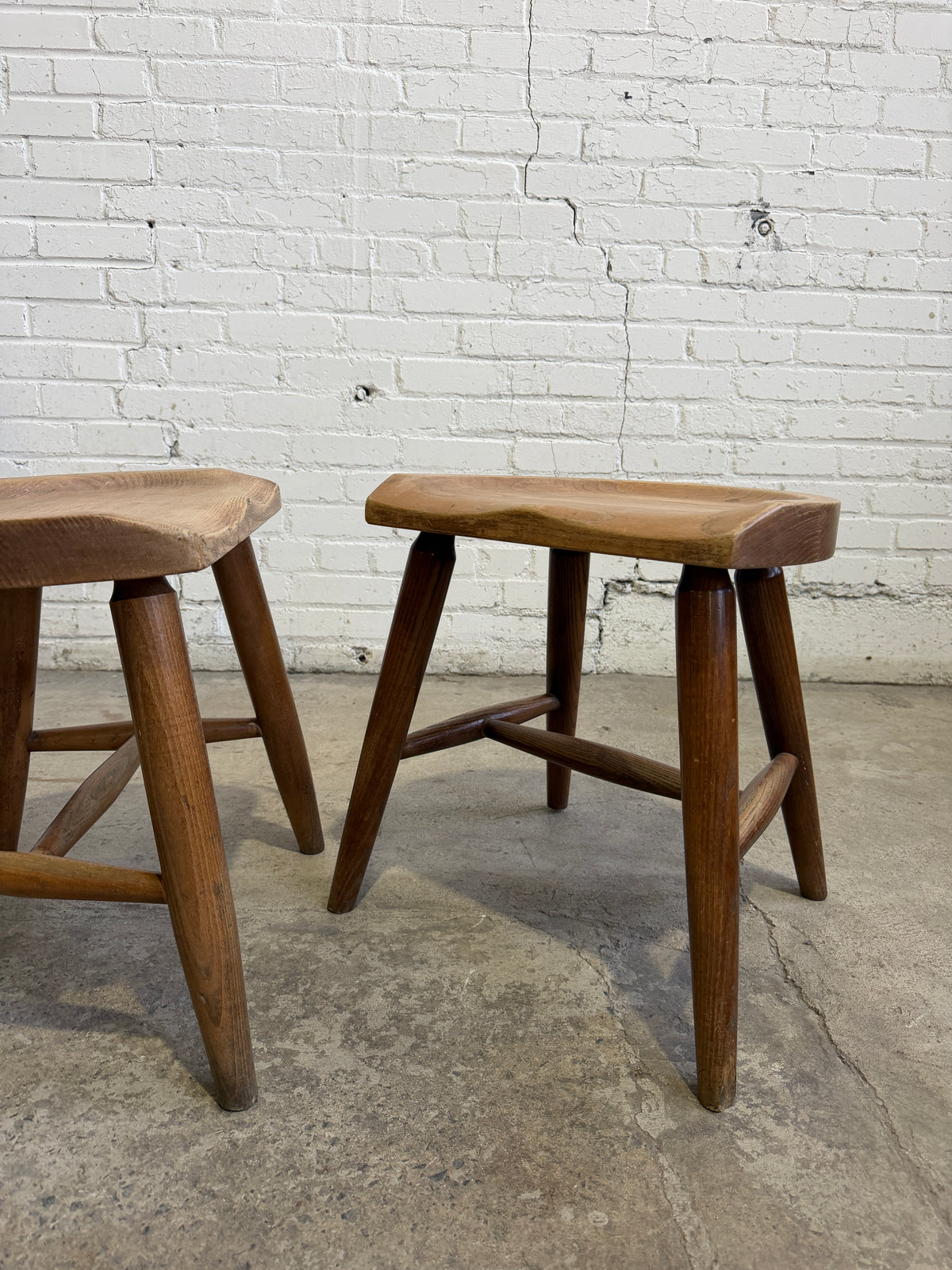 A Set of Six English Saddle Stools, c. 1940