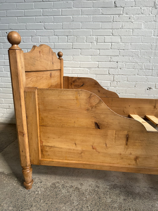 An Antique Pine Sleigh Bed, c. 1890