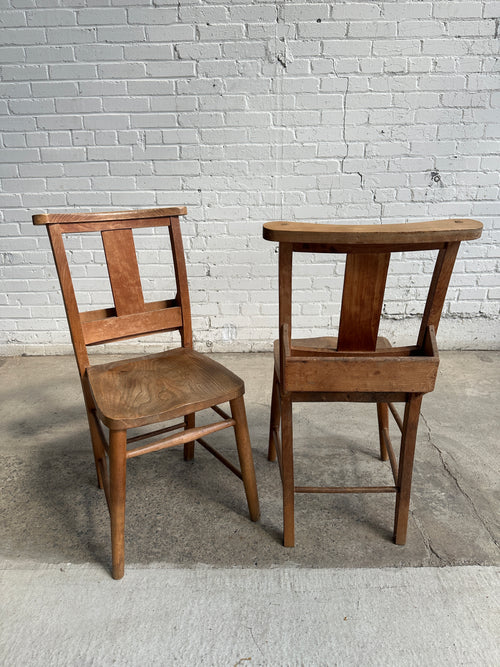 A Set of Six Antique English Chapel Chairs c. 1920