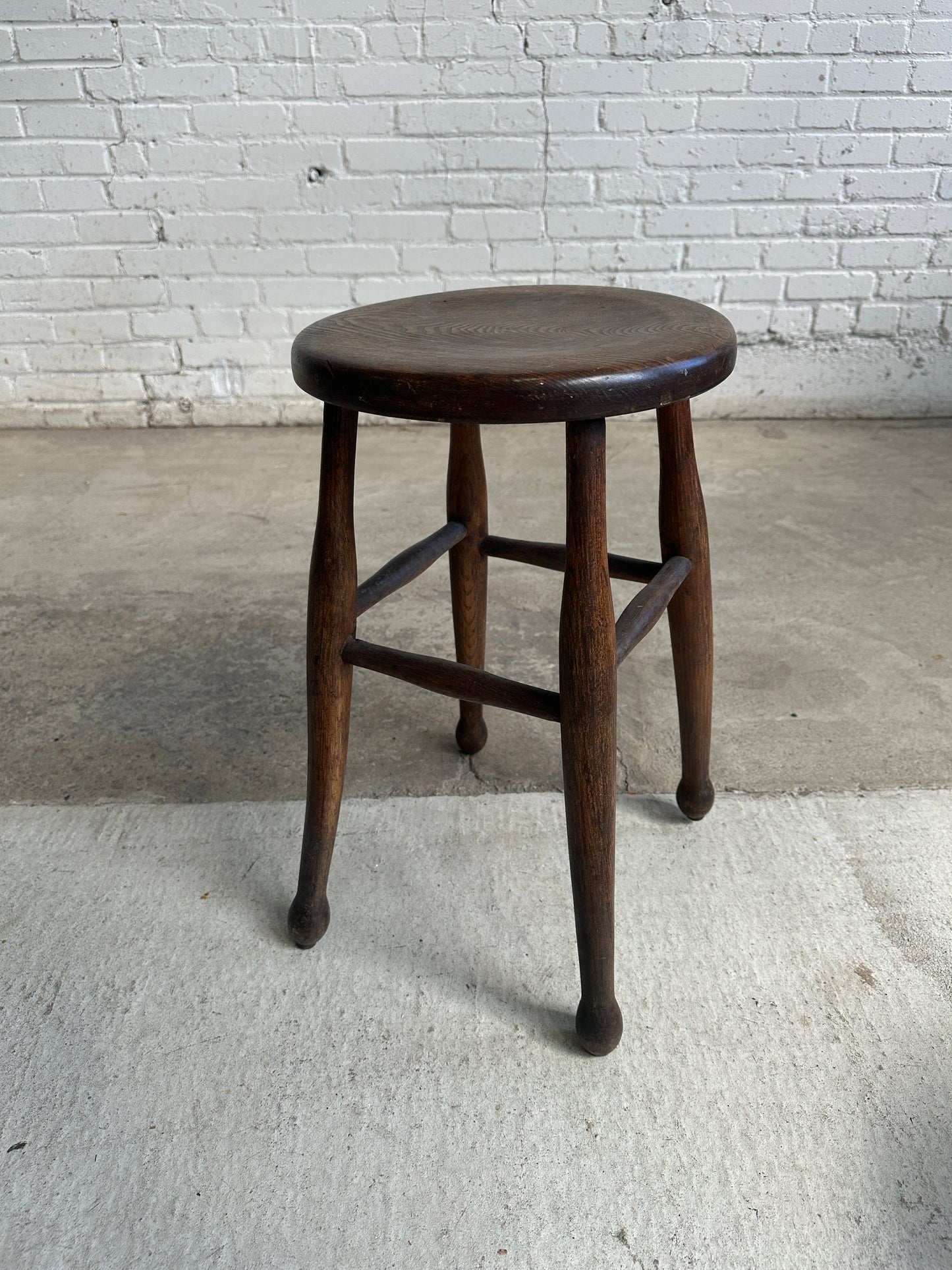 A Pair of Antique Elm English Stools, c. 1880