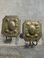 Large Antique Swedish Brass Wall Sconces, c. 1920