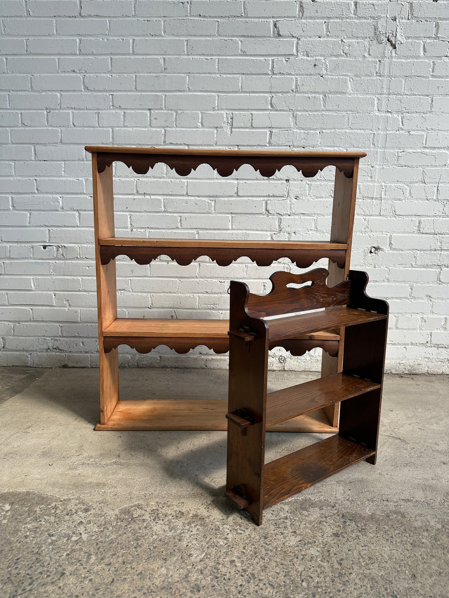 Antique Oak English Wall Shelf c. 1900