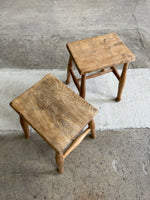 A Pair of Antique Elm English Stools c. 1880