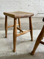 A Pair of Antique Elm English Stools c. 1880