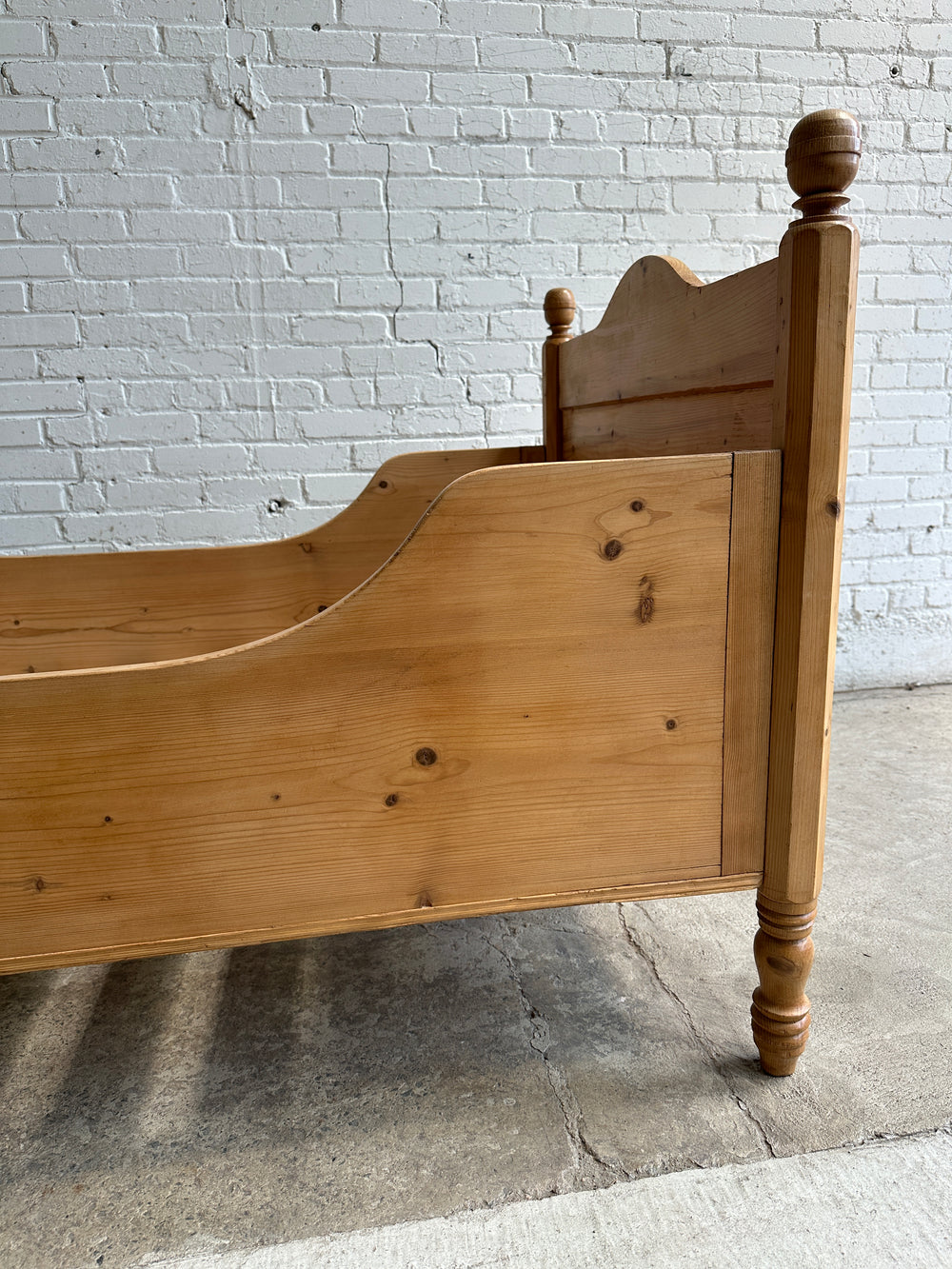 **Sold** Antique Pine Sleigh Bed c. 1910