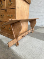Antique Oak French Shelf with Hooks c. 1900