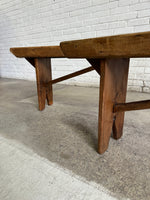 A Pair of 6-Foot English Antique Pine Benches c. 1875