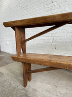 A Pair of 6-Foot English Antique Pine Benches c. 1875