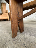 A Pair of 6-Foot English Antique Pine Benches c. 1875