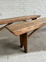 A Pair of 6-Foot English Antique Pine Benches c. 1875