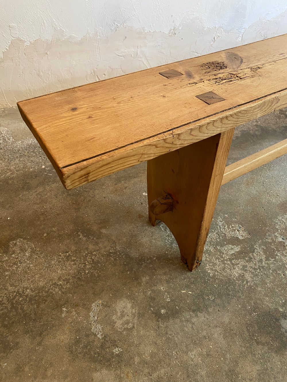 Antique Irish Pine Bench c. 1900