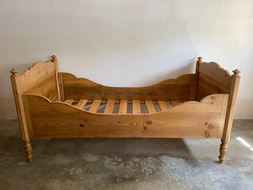 Antique Pine Sleigh Bed c. 1900
