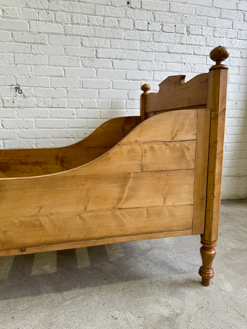 A Pair of Antique Pine Sleigh Beds, c. 1900