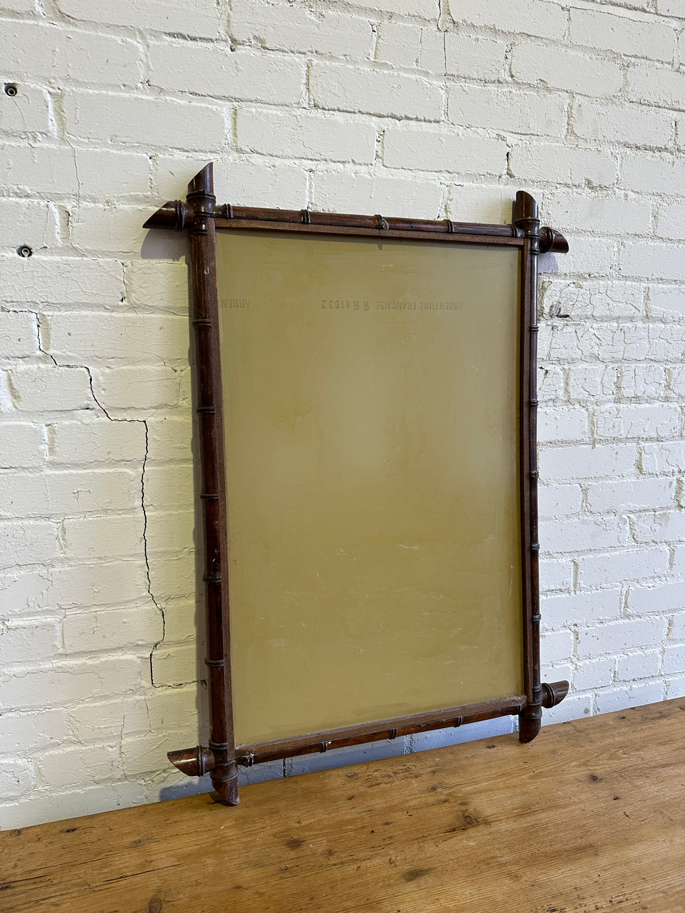 Large Antique French Faux Bamboo Mirror, c. 1900