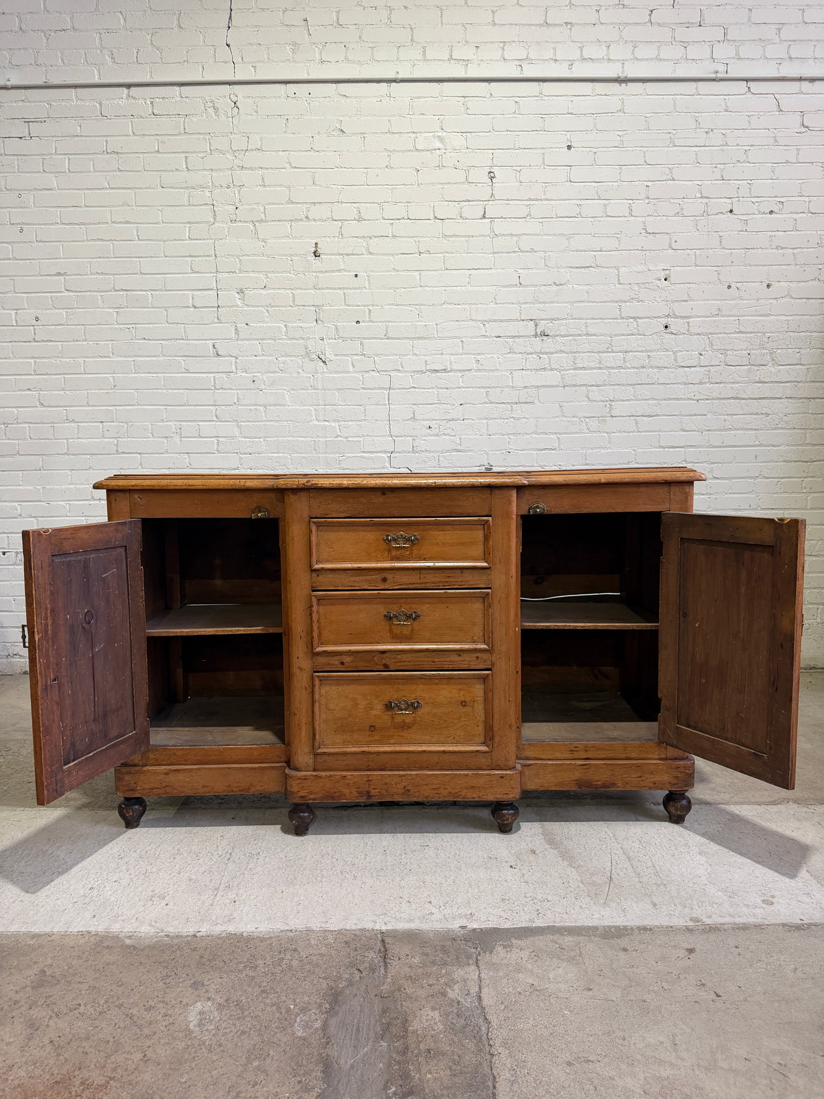 An Antique Pine English Dresser Base c. 1890