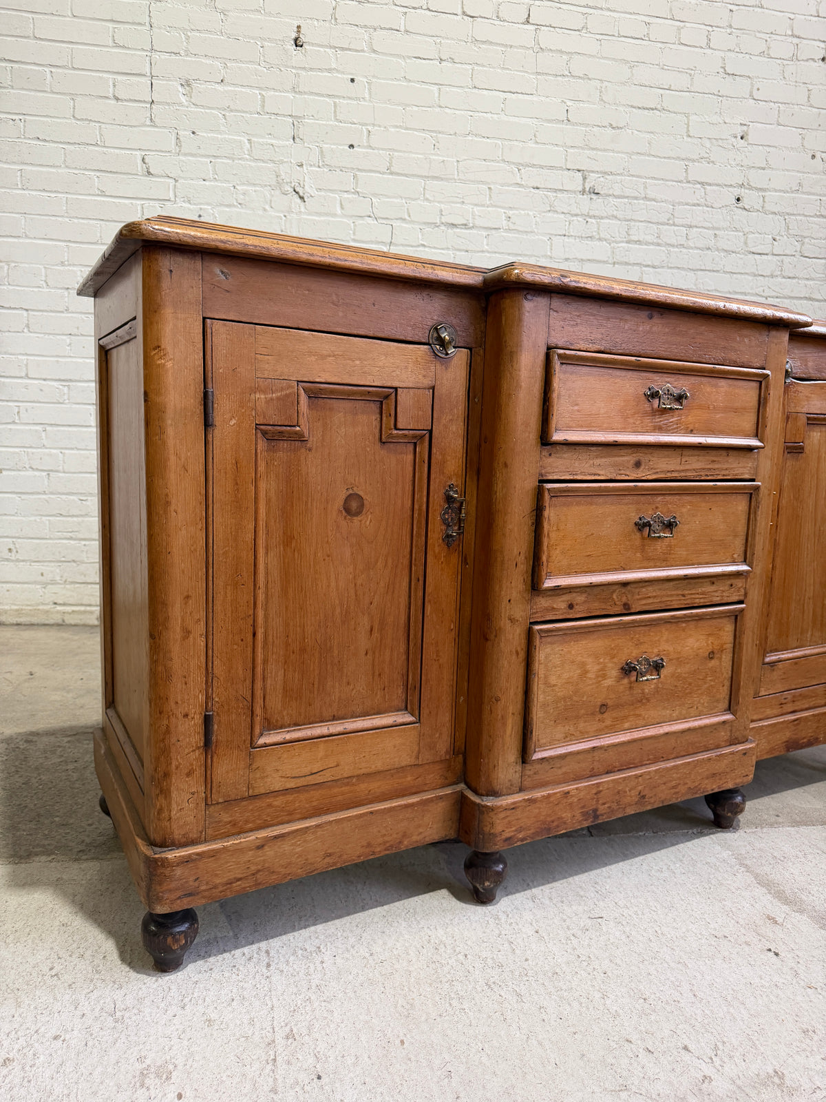 An Antique Pine English Dresser Base c. 1890