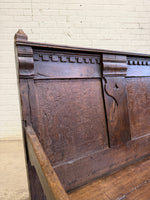 An 18th Century Antique Oak Carved Bench, c. 1760