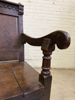 An 18th Century Antique Oak Carved Bench, c. 1760