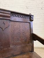 An 18th Century Antique Oak Carved Bench, c. 1760