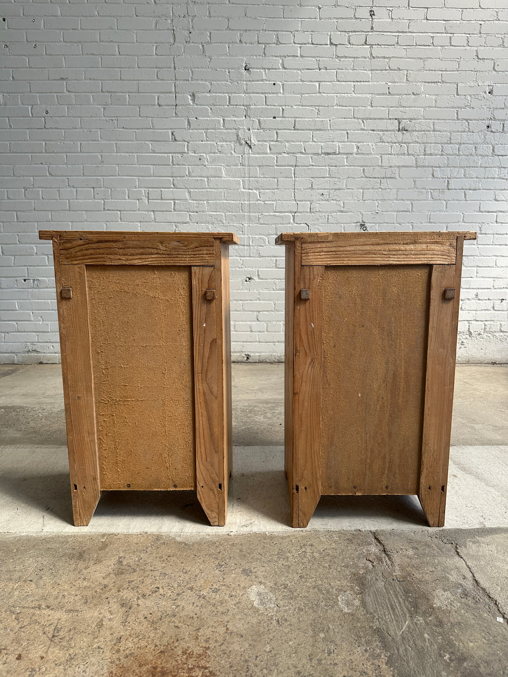 **on hold** A Pair of Antique Pine English Nightstands, c. 1900