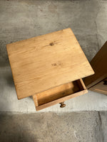**on hold** A Pair of Antique Pine English Nightstands, c. 1900