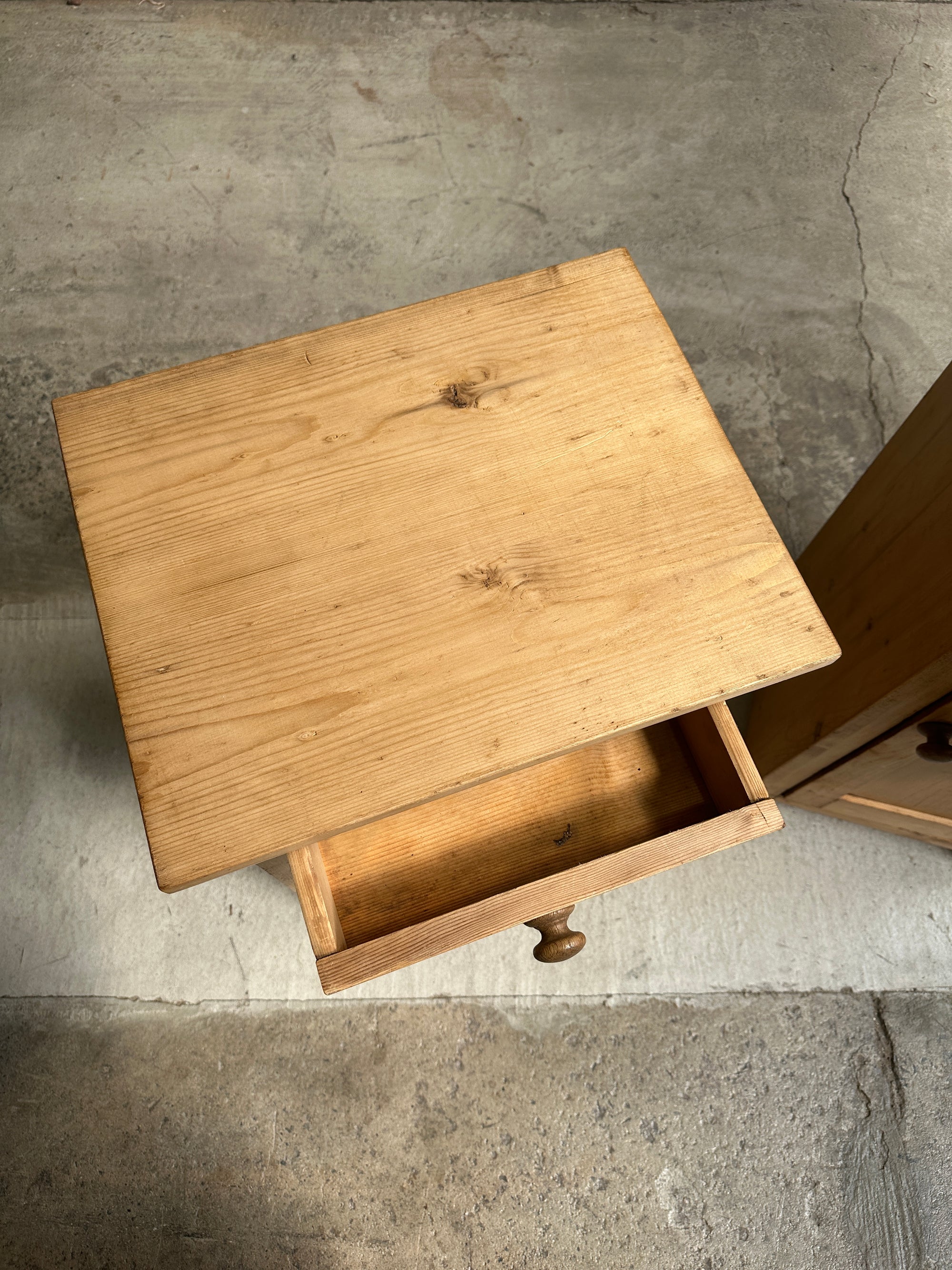 **on hold** A Pair of Antique Pine English Nightstands, c. 1900