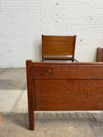 A Pair of Edwardian Heart Motif Beds by Liberty of London