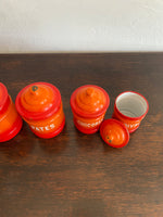 Antique French Enamel Kitchen Canisters c. 1920