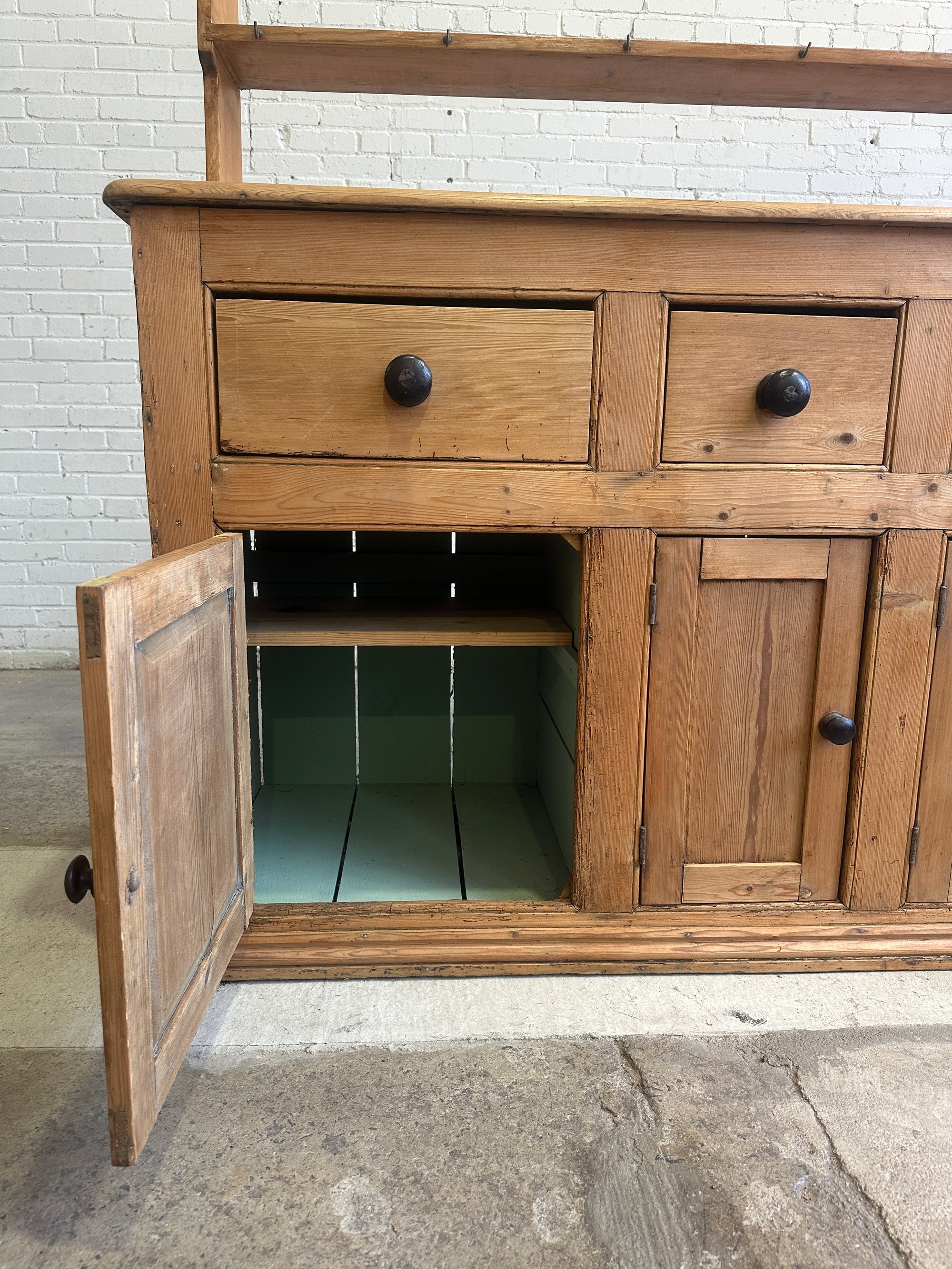 Antique Pine English Kitchen Dresser c. 1880