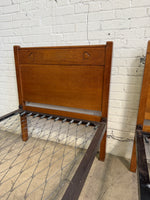A Pair of Edwardian Heart Motif Beds by Liberty of London