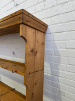 Antique Pine English Plate Rack with Mug Hooks c. 1910
