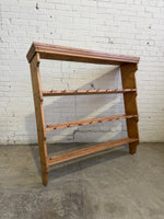 Antique Pine English Plate Rack with Mug Hooks c. 1910