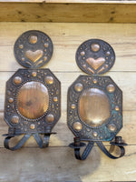 An Antique Pair of Swedish Copper Wall Sconces