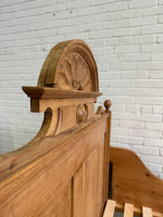 Extra Wide Full Antique Pine Sleigh Bed c. 1890