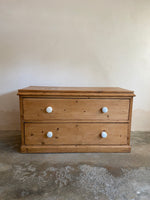 Antique Pine English Drawers with Ceramic Knobs c. 1890
