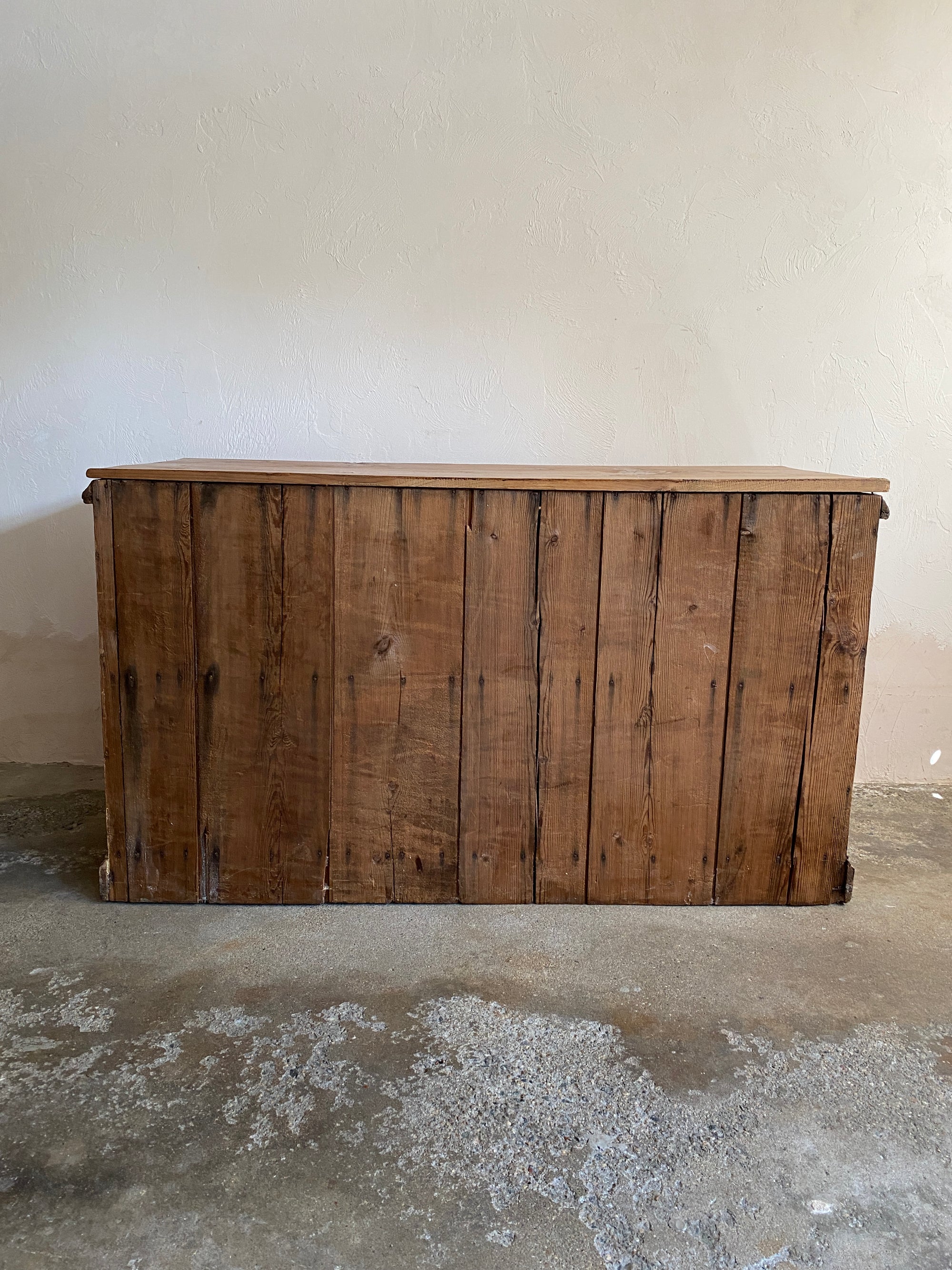 Antique Pine English Drawers with Ceramic Knobs c. 1890