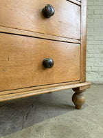 A Large Antique Pine Chest of Drawers with Mahogany Knobs c. 1860