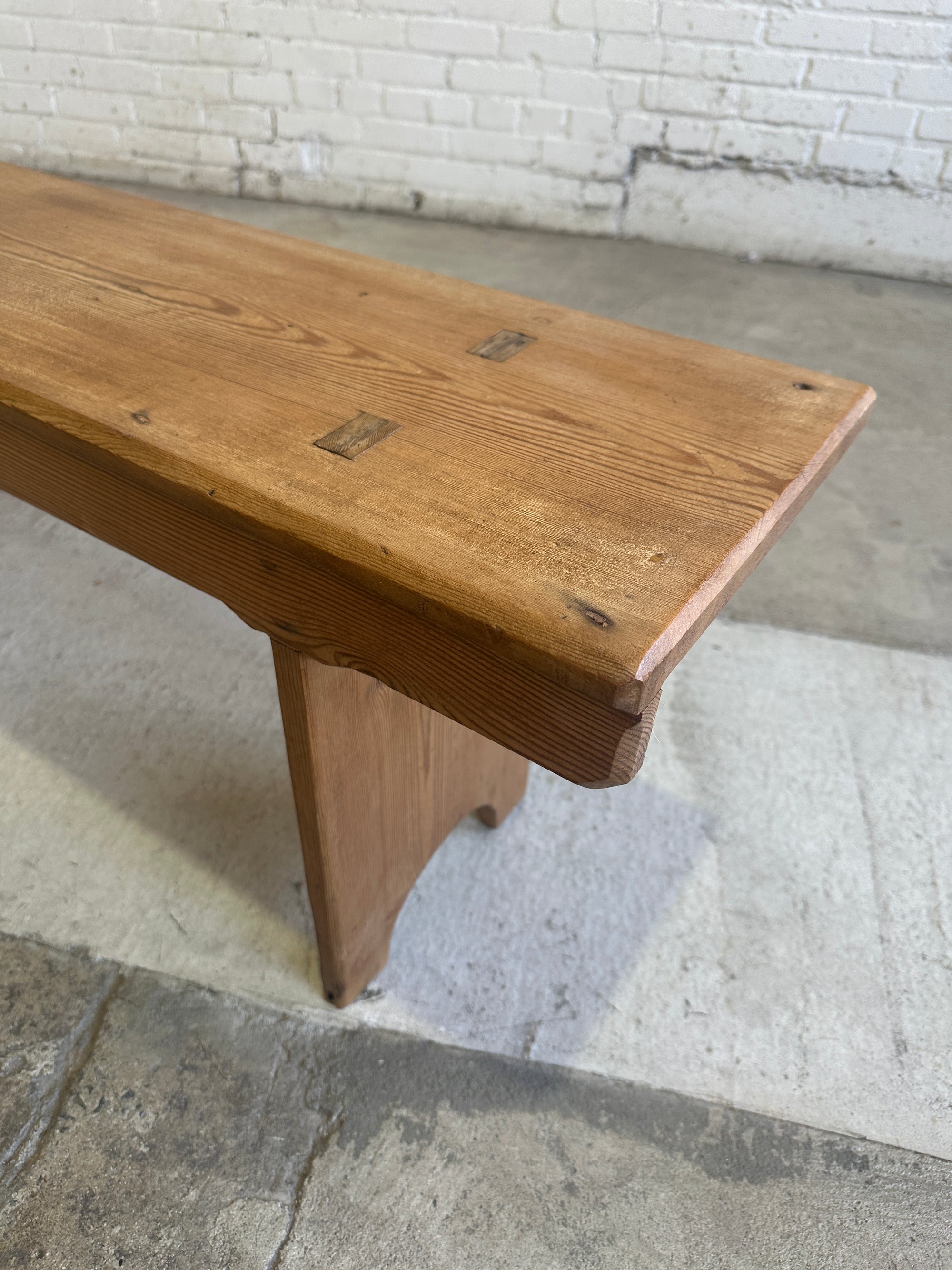 Antique English Pine Bench c. 1910