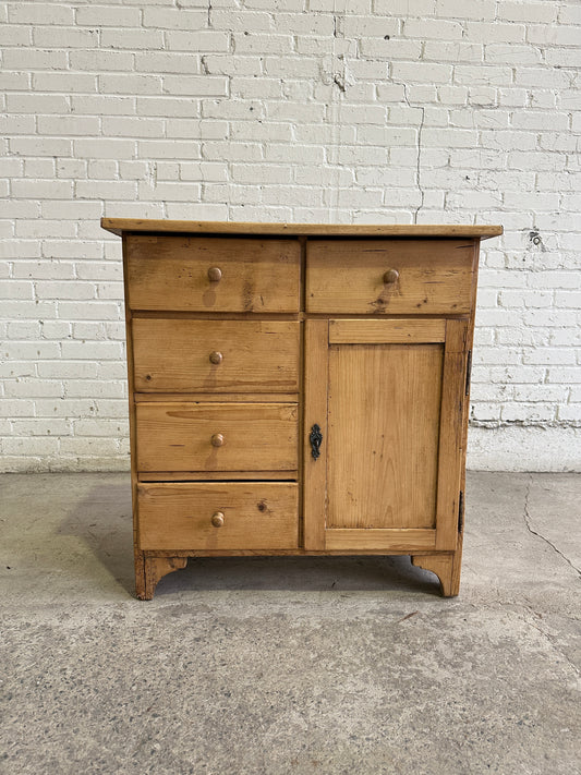 Antique Pine English Cupboard, c. 1880