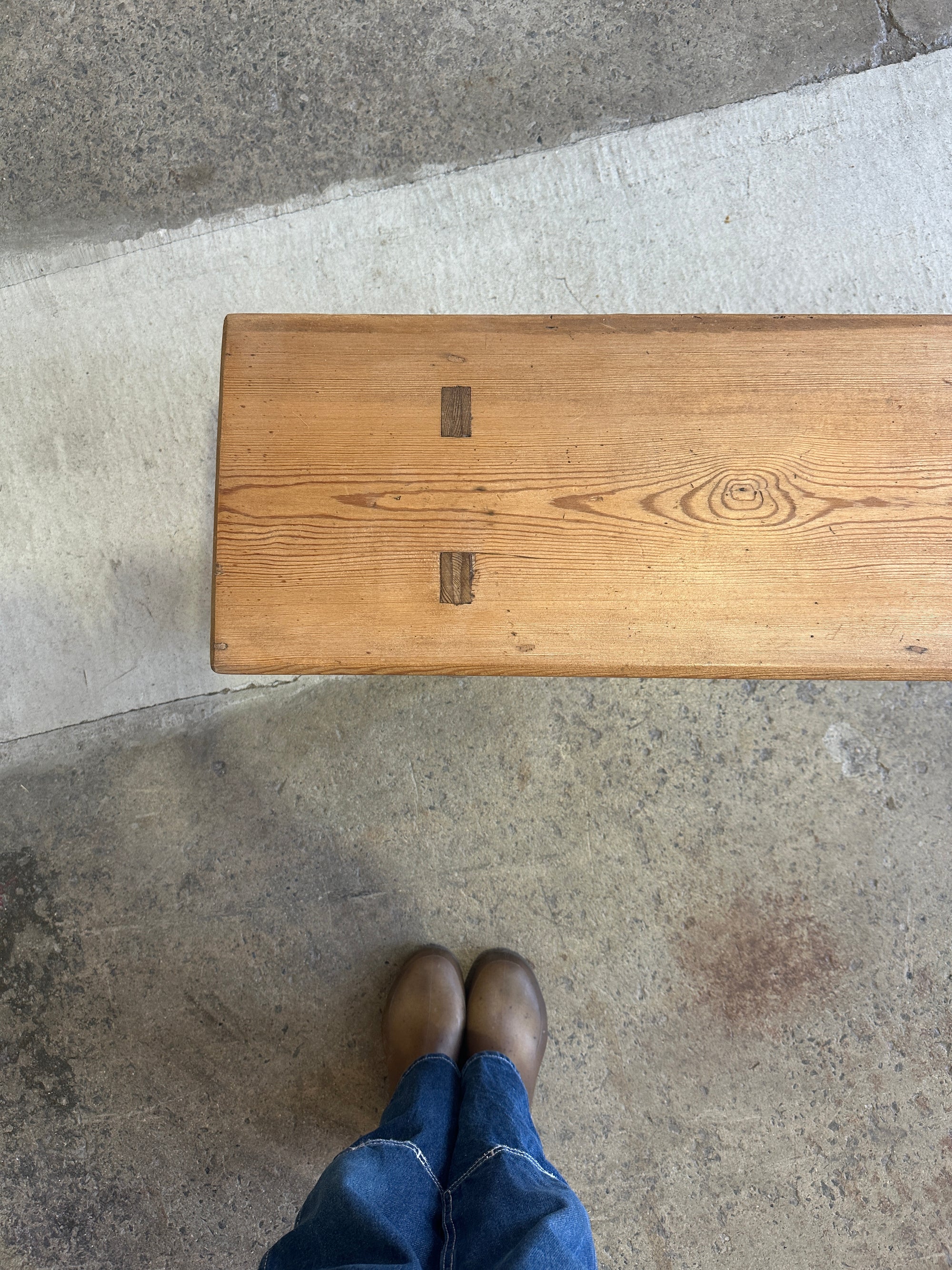 Antique English Pine Bench c. 1910