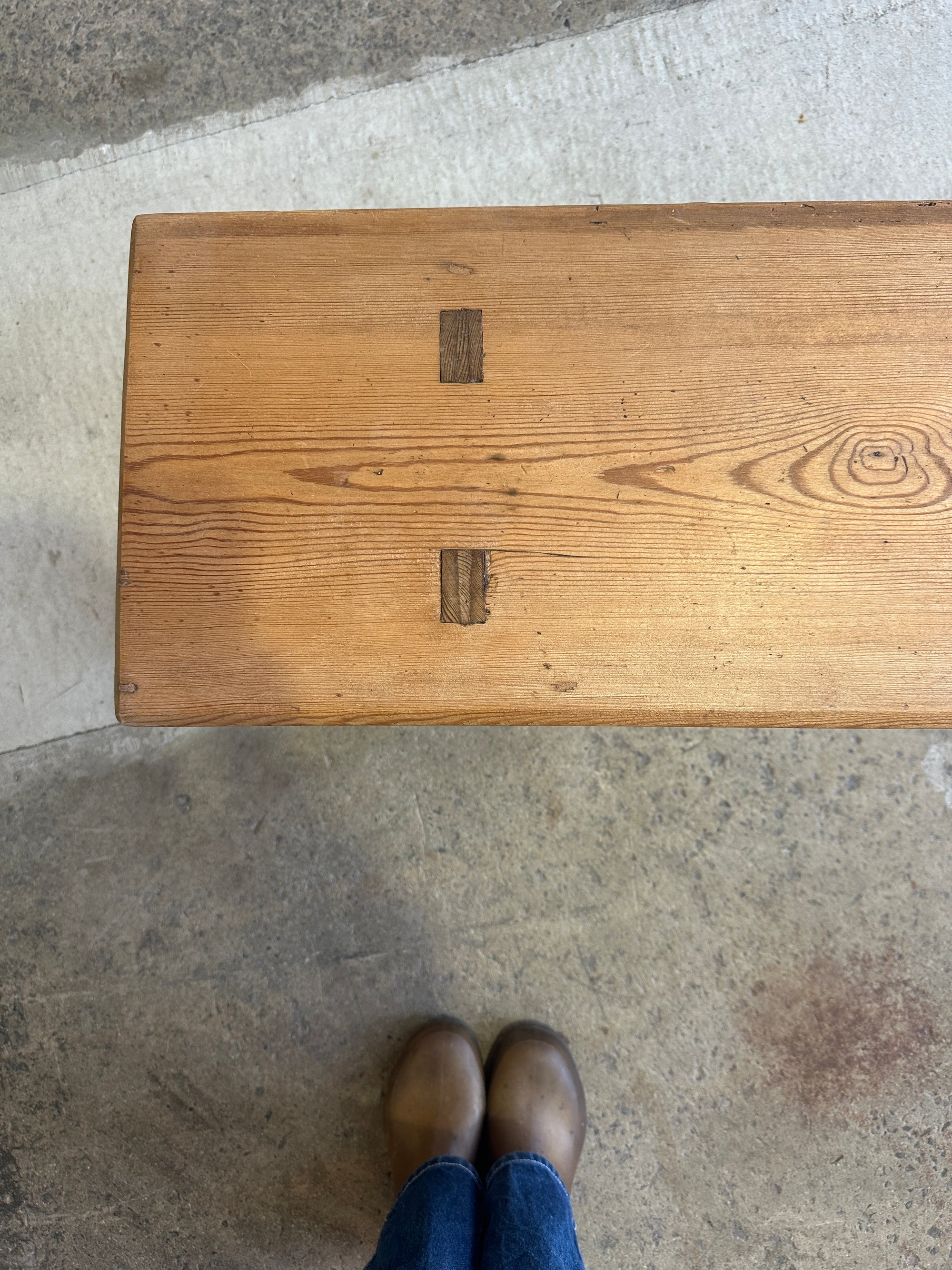 Antique English Pine Bench c. 1910