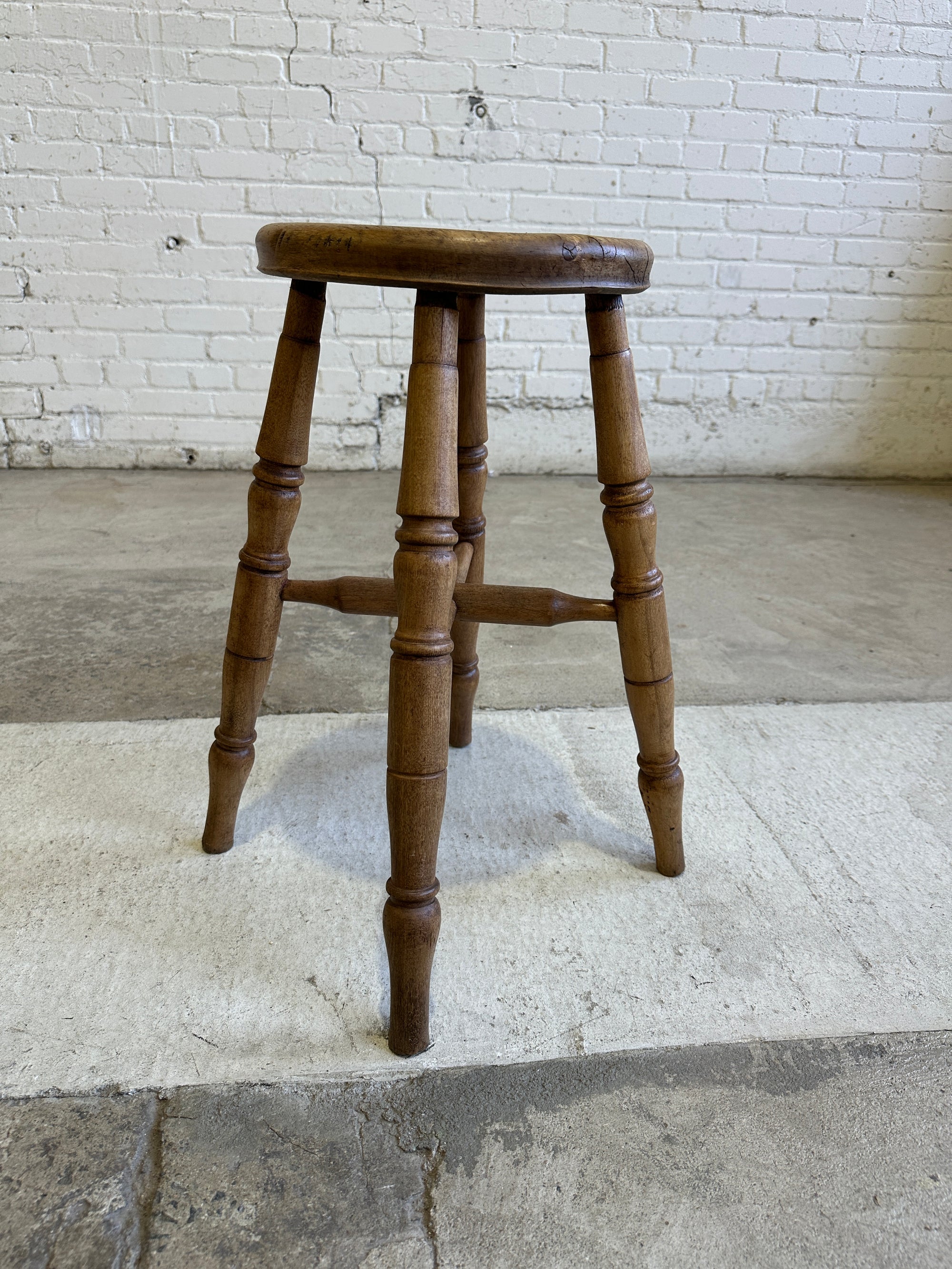 Antique English Elm Stool c. 1880